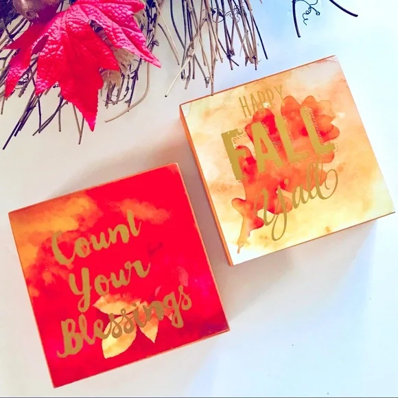 Miniature Fall Artwork Frames Thanksgiving Autumn Theme - Picture 1 of 5